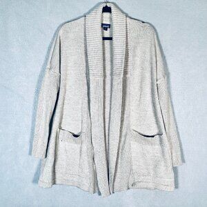 Patagonia Merino Wool Sweater Womens M Beige Open Cardigan Minimalist Preppy